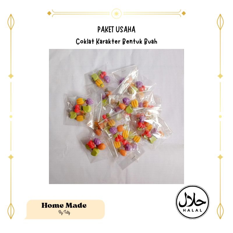 

PAKET USAHA coklat karakter bentuk buah isi 20pcs coklat lucu homemade cokelat premium cemilan anak souvenir chocolate