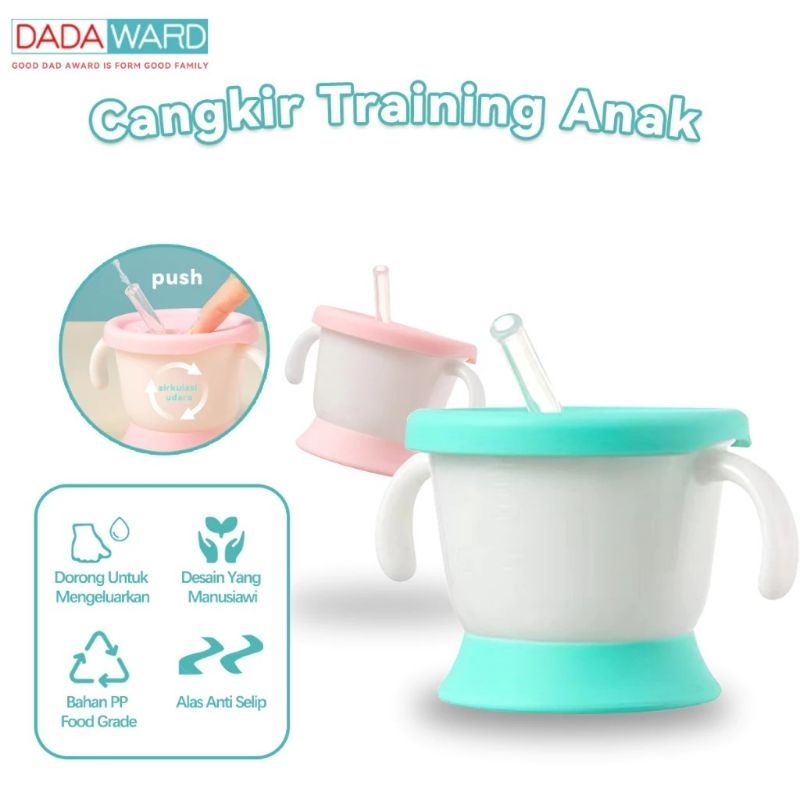 Training Cup Bayi Straw Training Mug Baby Sedotan Anti Tumpah Gelas Minum Cangkir Bayi