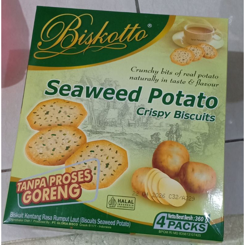 

Biskuit Biskotto Seaweed Potato 360g