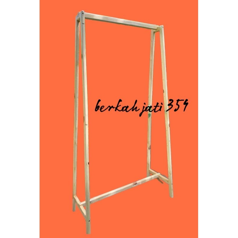 GANTUNGAN BAJU ESTETIK GAWANGAN BAJU KAYU JATGANTUNGAN BAJU BERDIRI