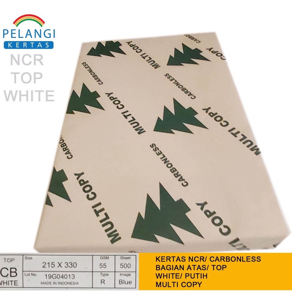 

Jual Kertas NCR FolioF4 TOP Putih Bagian Atas 1 Rim Multicopy M41