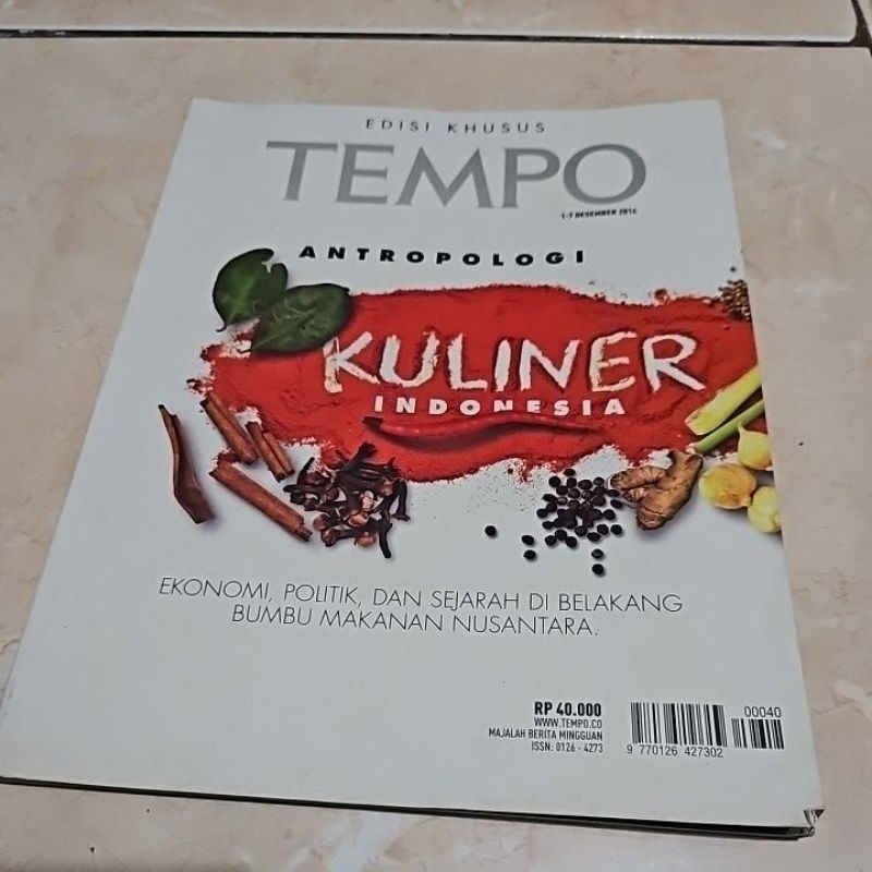 Majalah Tempo Terbaru Antropologi Kuliner Indonesia 1-7 Desember 2014