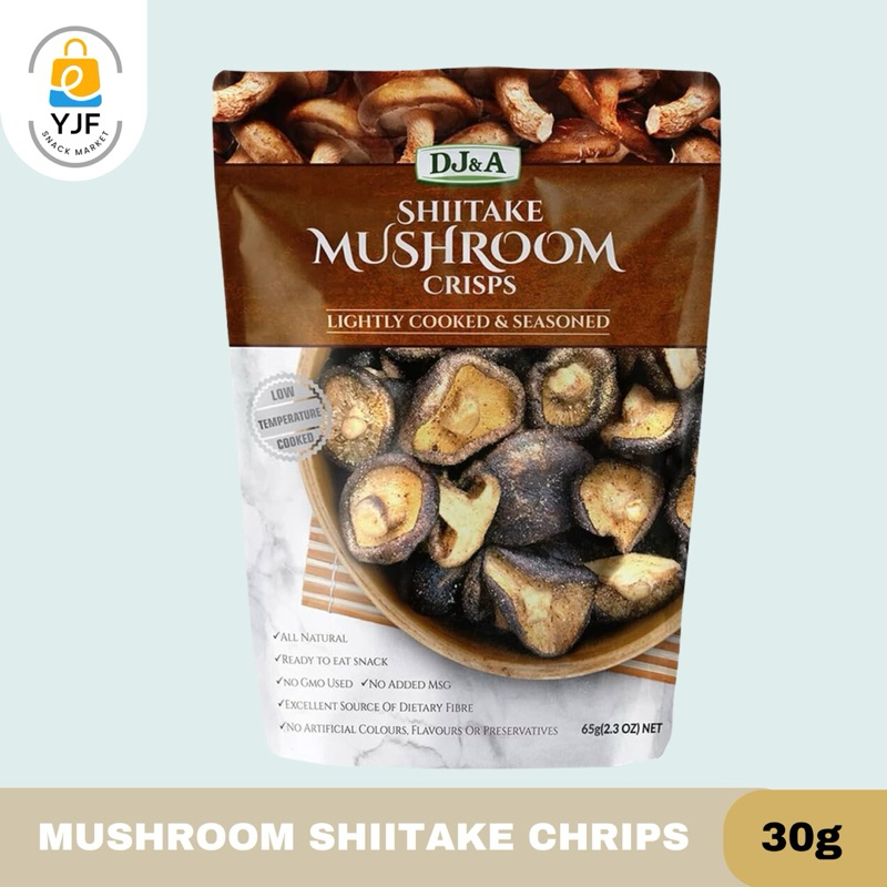 

DJ&A Shitake Mushroom Chips / Snack Kripik Jamur Sehat / Jamur Kering Shitake Dried - 30g