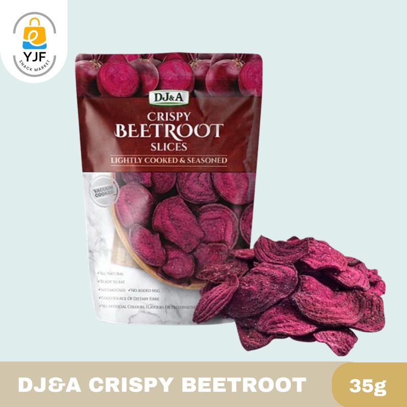 

DJ&A Crispy Beetroot Slice / Keripik Beetroot Buah Beet kering / Cemilan Sehat Buah Beet Kering - 35g