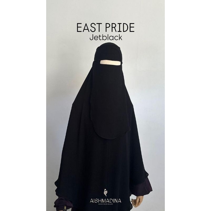 Aishmadina Khimar Nonpad East Pride Jetblack Kiara Free Cadar Bandana