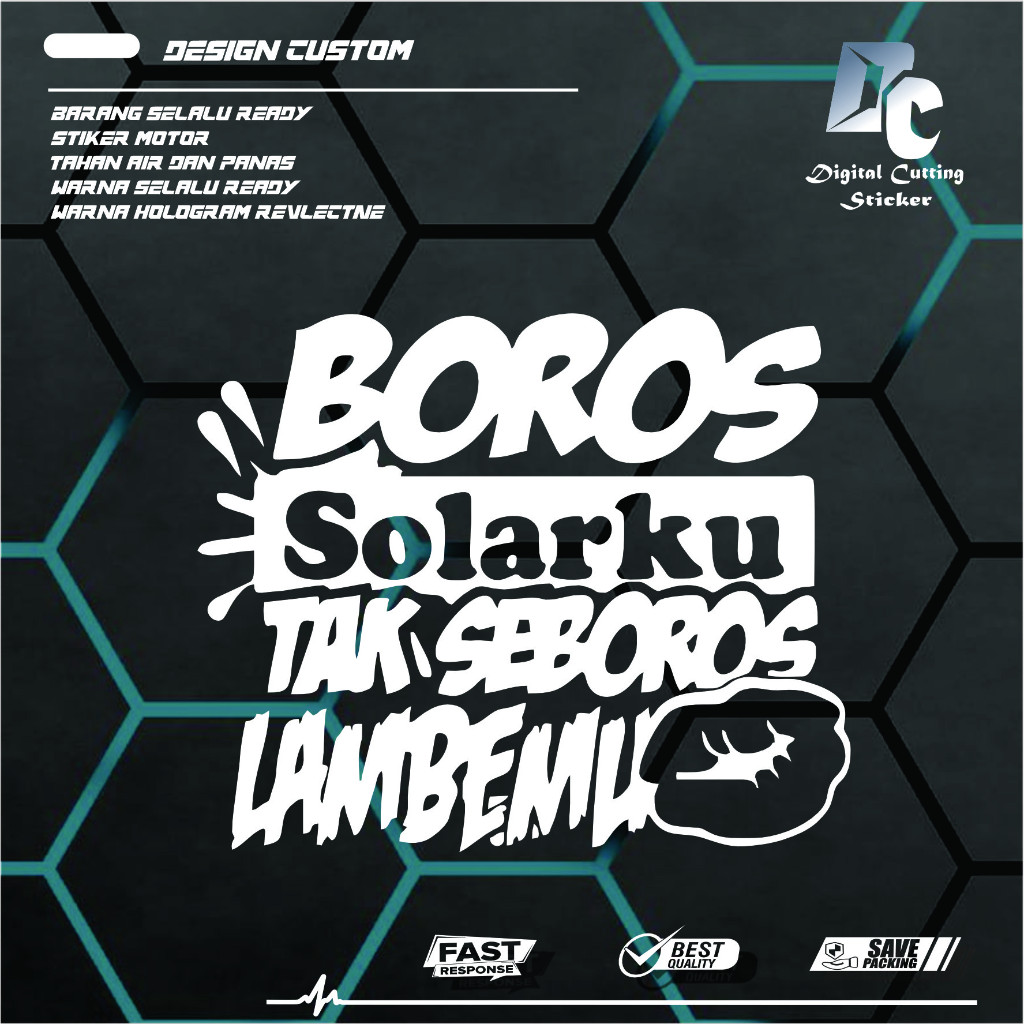 COD stiker variasi mobil tulisan kata kata boros solarku buat di truk box canter truck pick up l300 