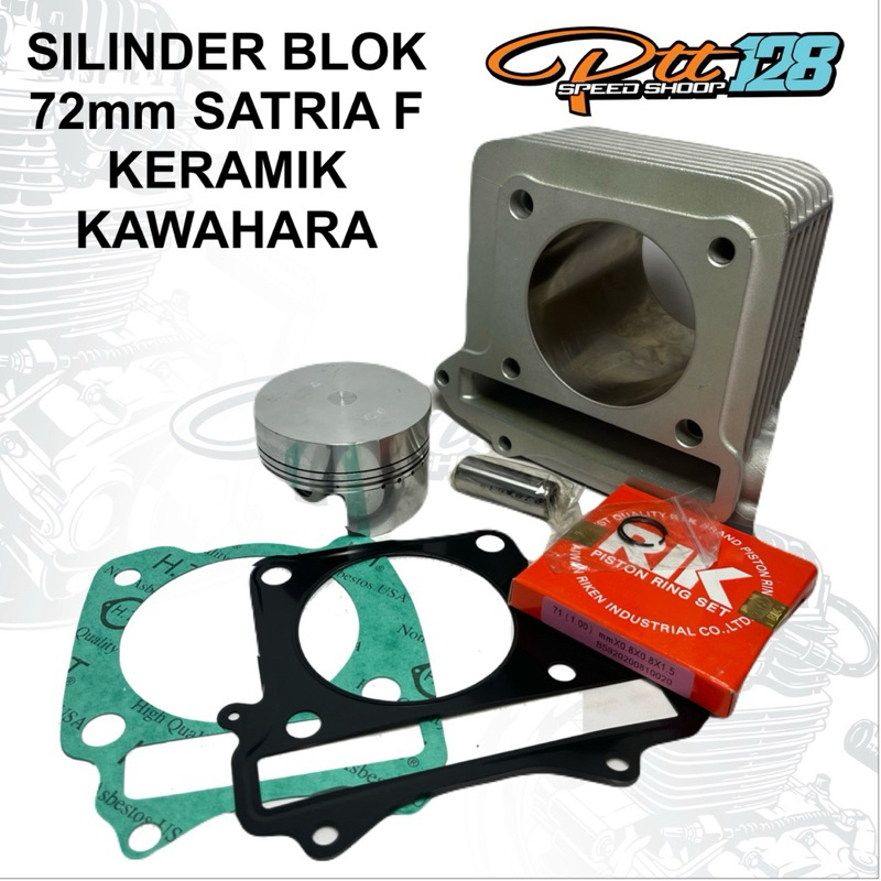 SILINDER BLOK KRAMIK KERAMIK NICASIL SATRIA FU F150 KAWAHARA 72MM PIN 15 FULL SET