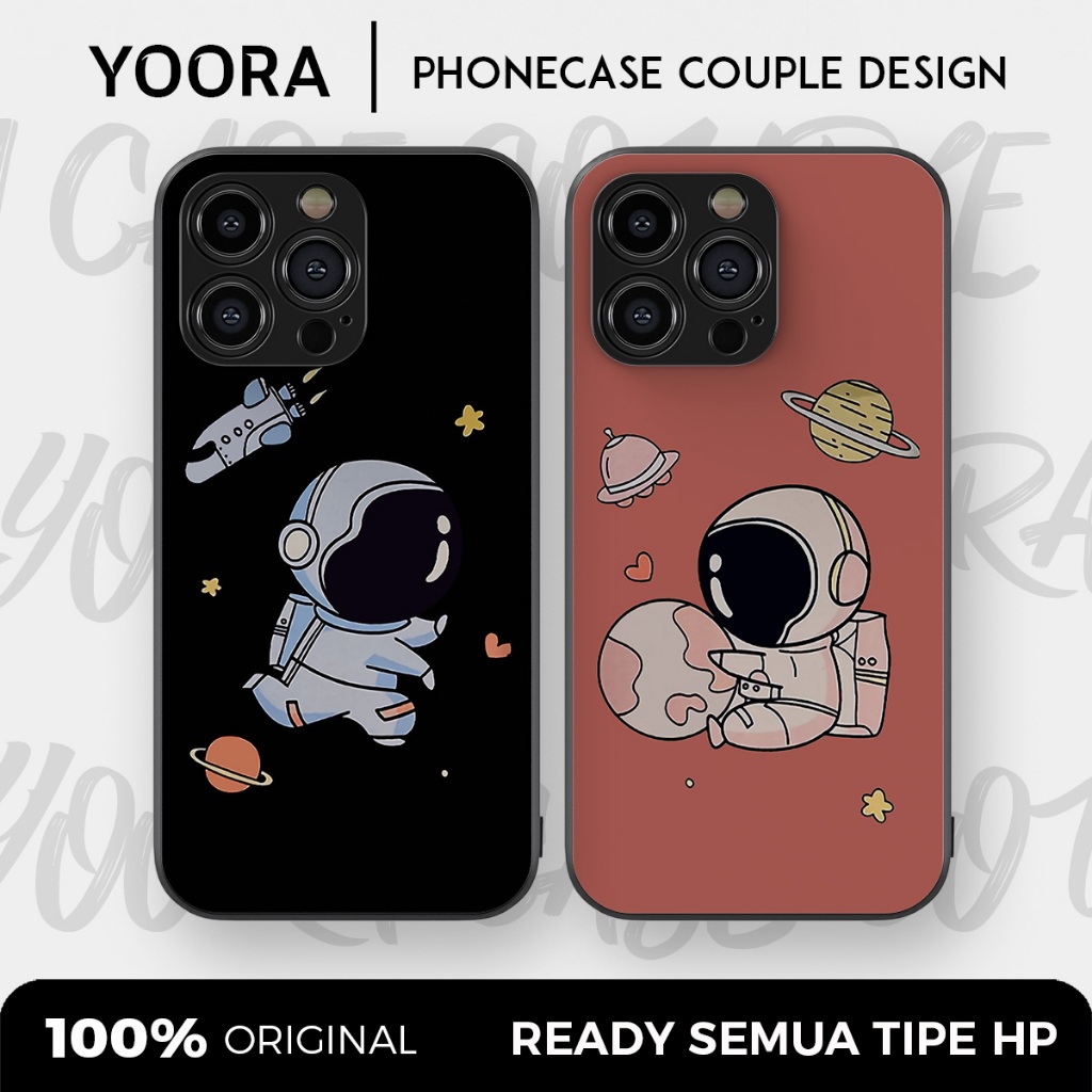 [AST02] Custom Case Couple Astronot Space Premium Bisa Untuk Semua Tipe Hp