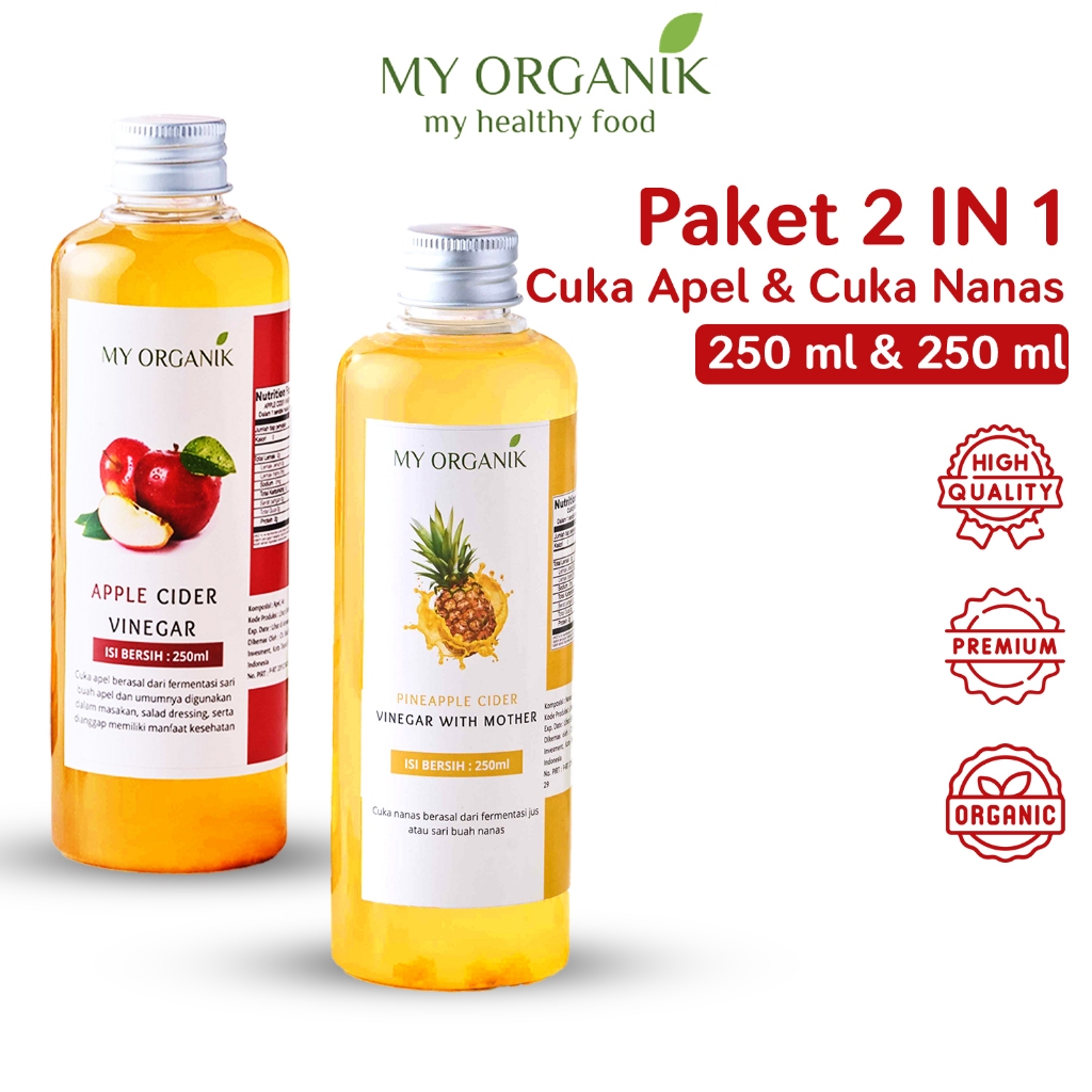 

My Organik Cuka Apel Original Cuka Nanas Original Paket 2 in 1 Cuka 250ml