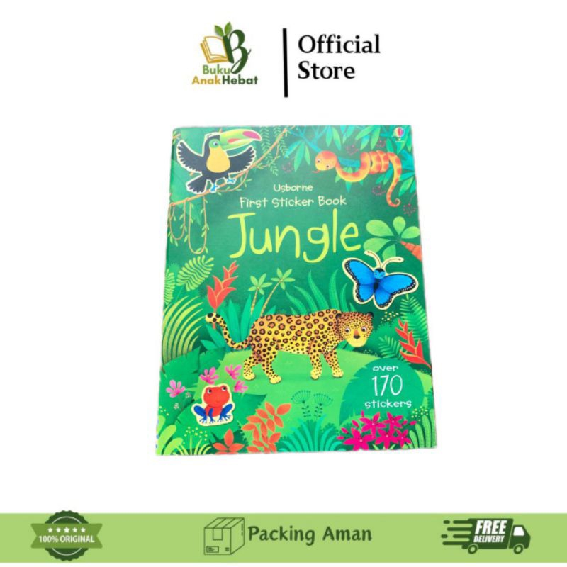 Buku Stiker Bahasa Inggris | Usborne First Sticker Book Jungle | Softcover