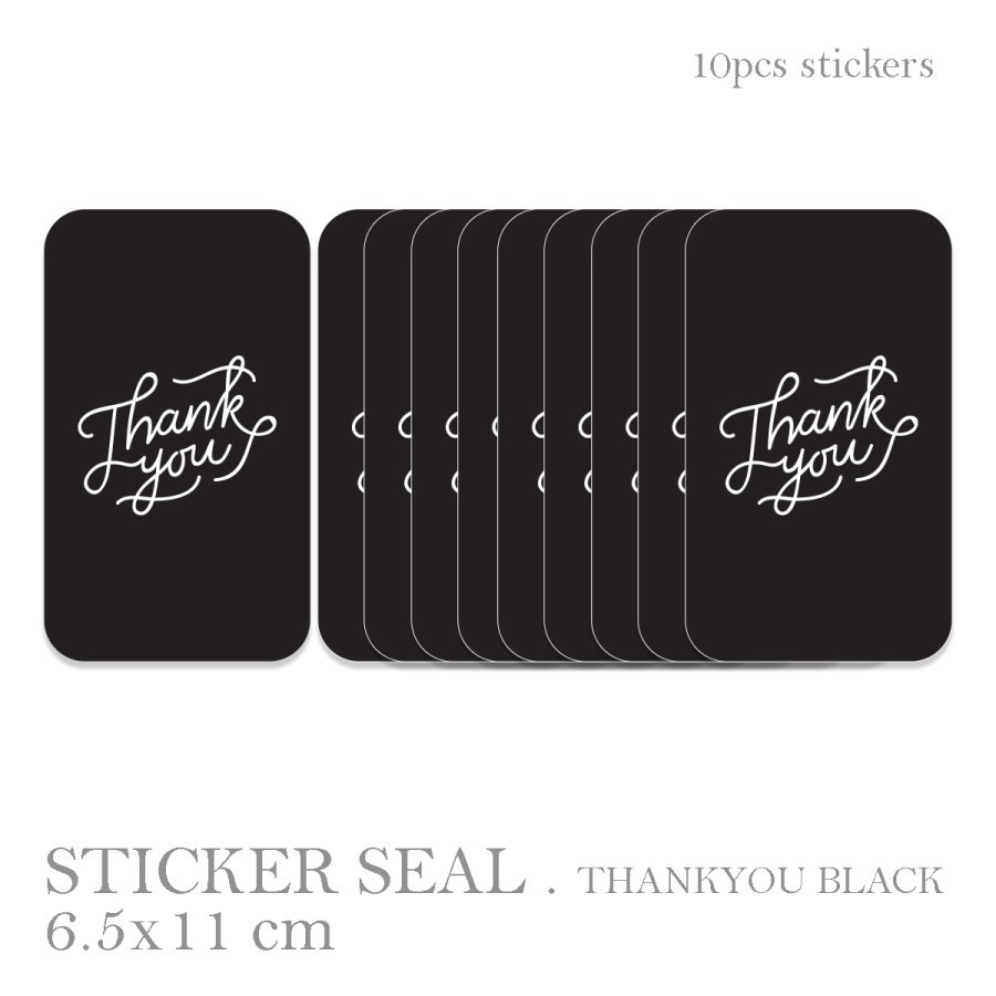 

10 Pcs Sticker Seal Edisi Thank You Bahan Chromo Lintex Ukuran 6.5X11 cm