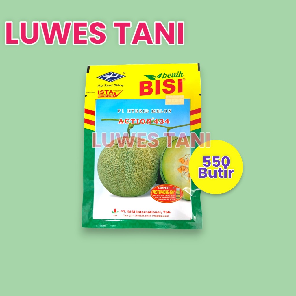 Benih Melon action 434 isi 550 biji melon madu kapal terbang