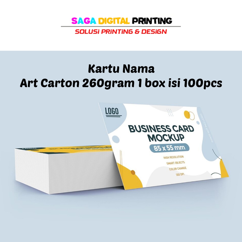 

SAGADigital cetak 2 sisi Custom Kartu Nama Include Box Ekonomis Murah Bahan Art Carton 260gsm