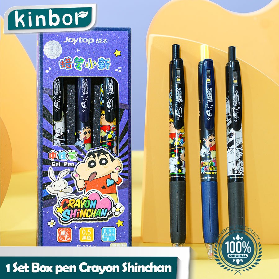 

3PCS Pen Mekanik Black Gel Crayon Shinchan / Pulpen Gel Mekanik 0.5mm