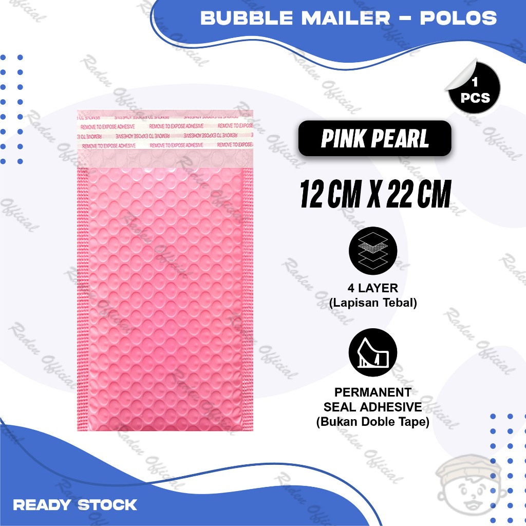 

Plastik Packing BUBBLE MAILER Pink Kantong Polybubble Amplop Bubble Envelope Polymailer Olshop Polos Ukuran 12X22