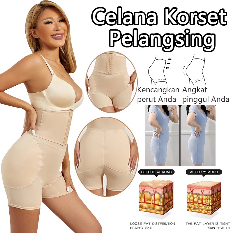 Hight Waist Korset  Korset Celana Pelangsing Perut Pinggul Paha Wanita Corset Pants Waist Thigh