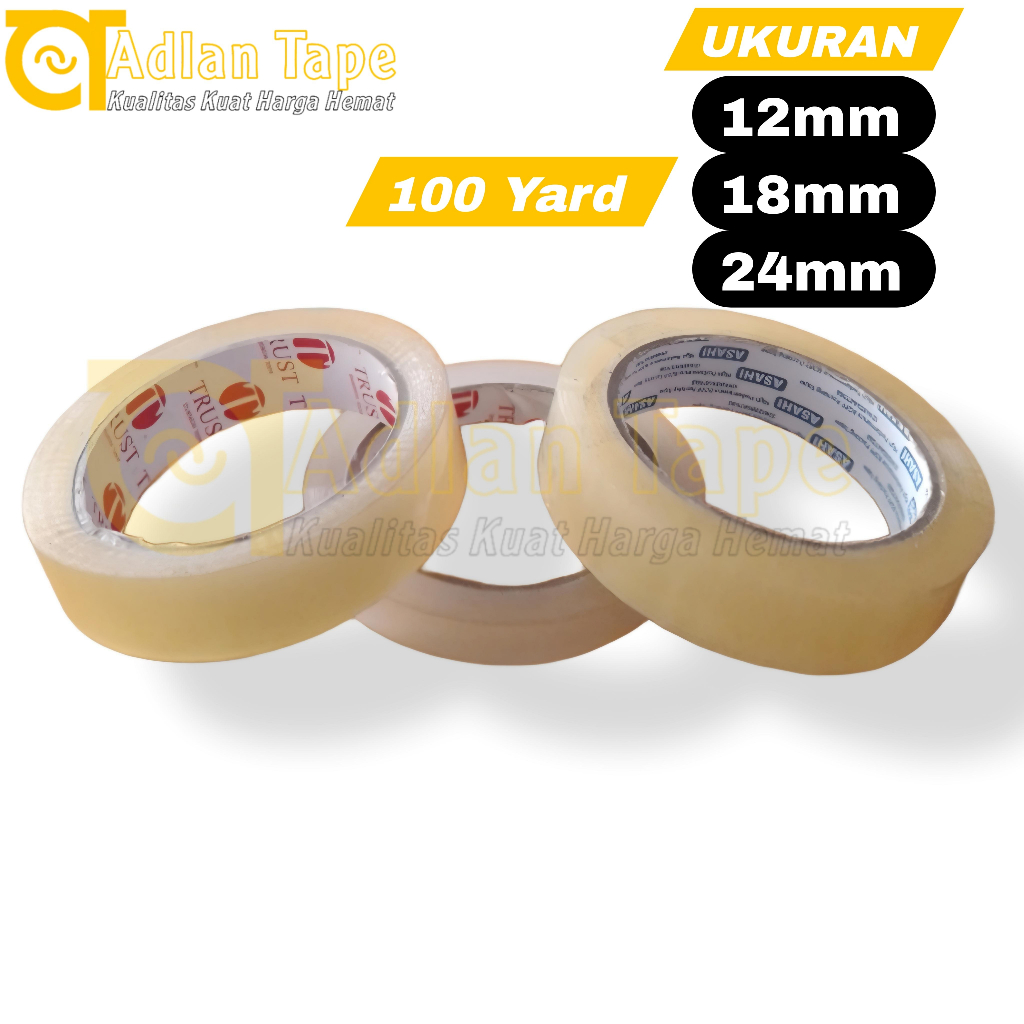 

Solasi Tanggung 12mm | 18mm | 24mm Isolasi Bening 90 yard 1/2 INCH | 1 INCH Sedang