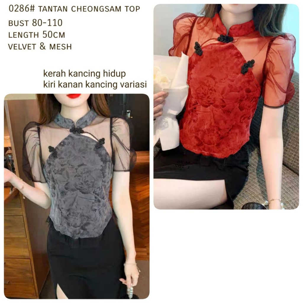 Tantan Cheongsam Top - Baju Fashion Wanita Premium || Atasan Perempuan Casual Pesta Imlek