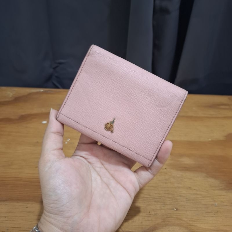 Beanpole Dompet Lipat Kulit Asli in Baby Pink