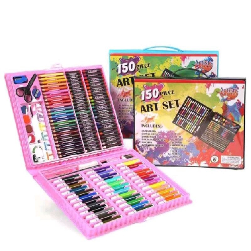 KRAYON SET PENSIL WARNA 150 PCS KRAYON SET ALAT TULIS LUKIS MENGGAMBAR MEWARNAI MELUKIS ANAK