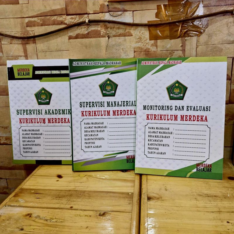 

BUKU ADMINISTRASI KEPALA MADRASAH SUPERVISI AKADEMIK,MANAJERIAL,MONITORING EVALUASI KURIKULUM MERDEKA(1 paket 3 buku)