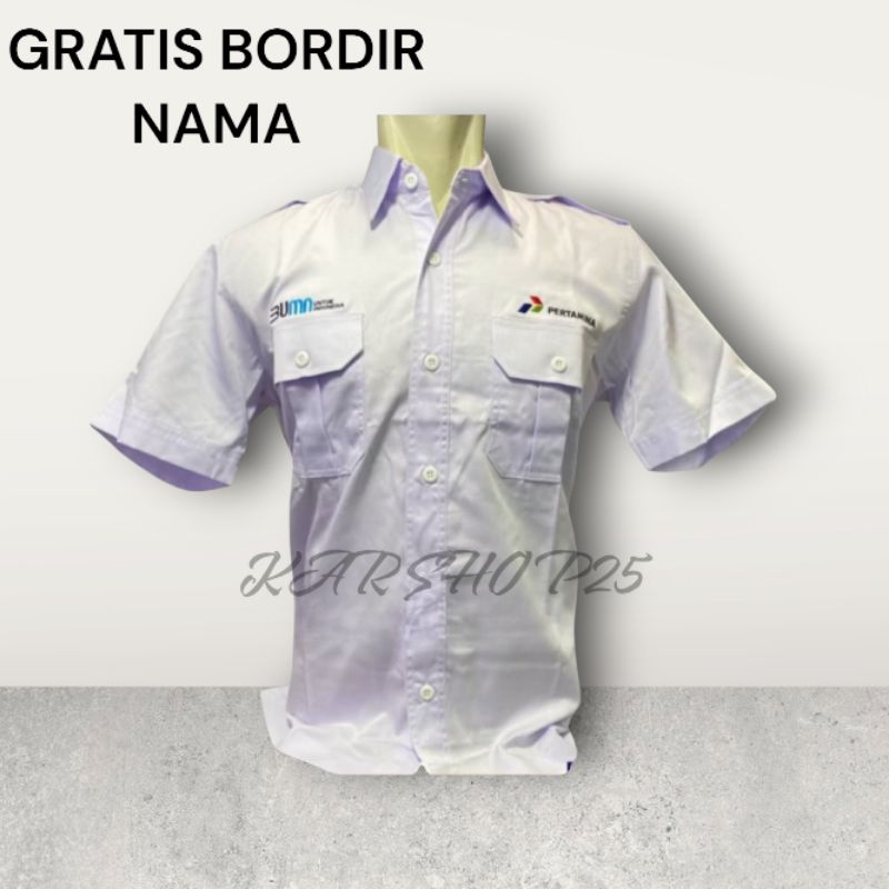 kemeja Pertamina lengan pendek SERAGAM PDH PERTAMINA ATASAN BAJU BUMN PERTAMINA SERAGAM PERTAMINA