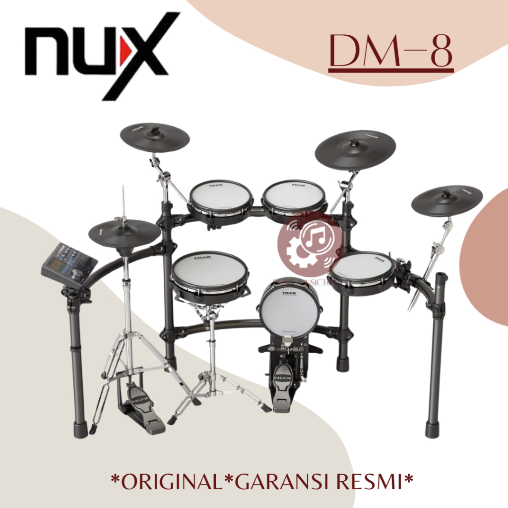 NUX DM8 5 Piece Electrik Drum All Mesh Head Digital Drum Set