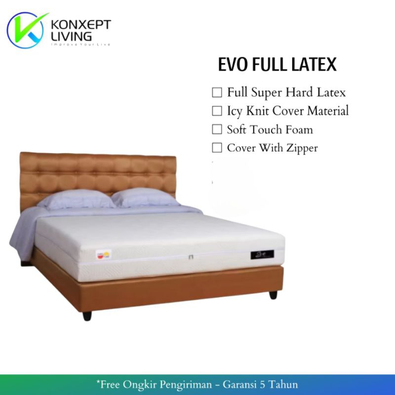 Spring Bed Evo Full Latex Garansi 5 Tahun ( Full Set )