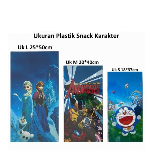 senangSBY PLASTIK SNACK KARAKTER KECIL UK.18X36 PLASTIK ULANG TAHUN/BUNGKUS SNACK 855