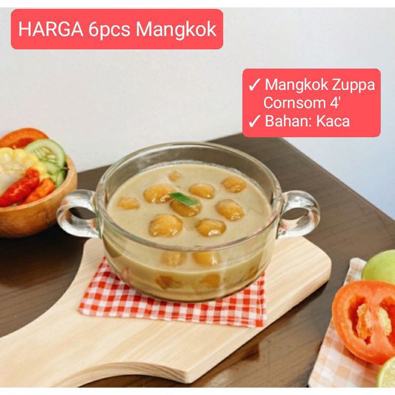 [6pcs] Mangkok Kaca ZUPPA SOUP 4'/ Zuppa Soup Corsom Bowl DHB