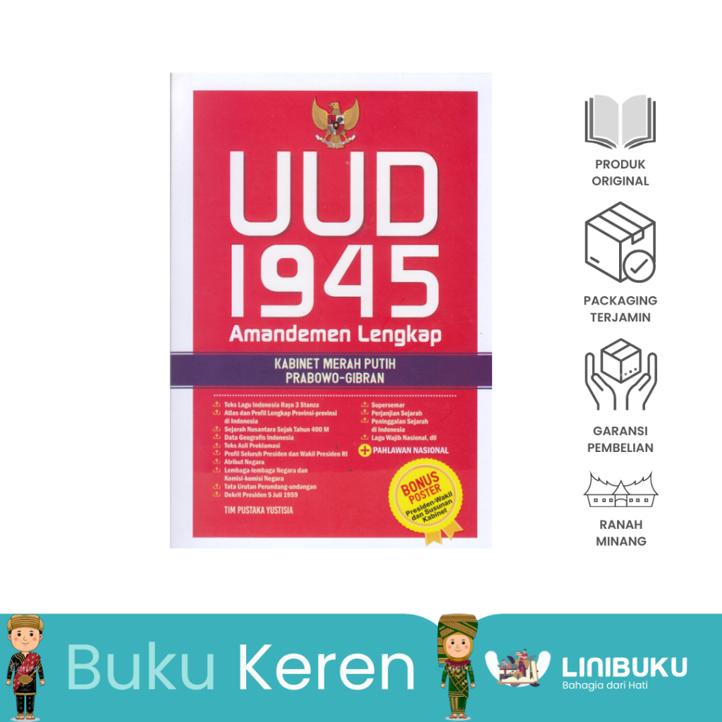 Buku UUD 1945 AMANDEMEN LENGKAP: KABINET MERAH PUTIH PRABOWO-GIBRAN karya Tim Pustaka Yustisia - Pus