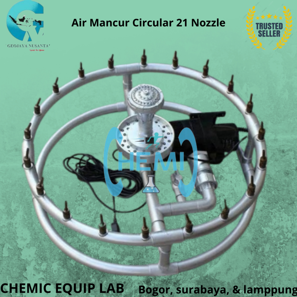 Air Mancur Circular 21 Nozzle dengan Lampu, Pompa & Modul Kontroler