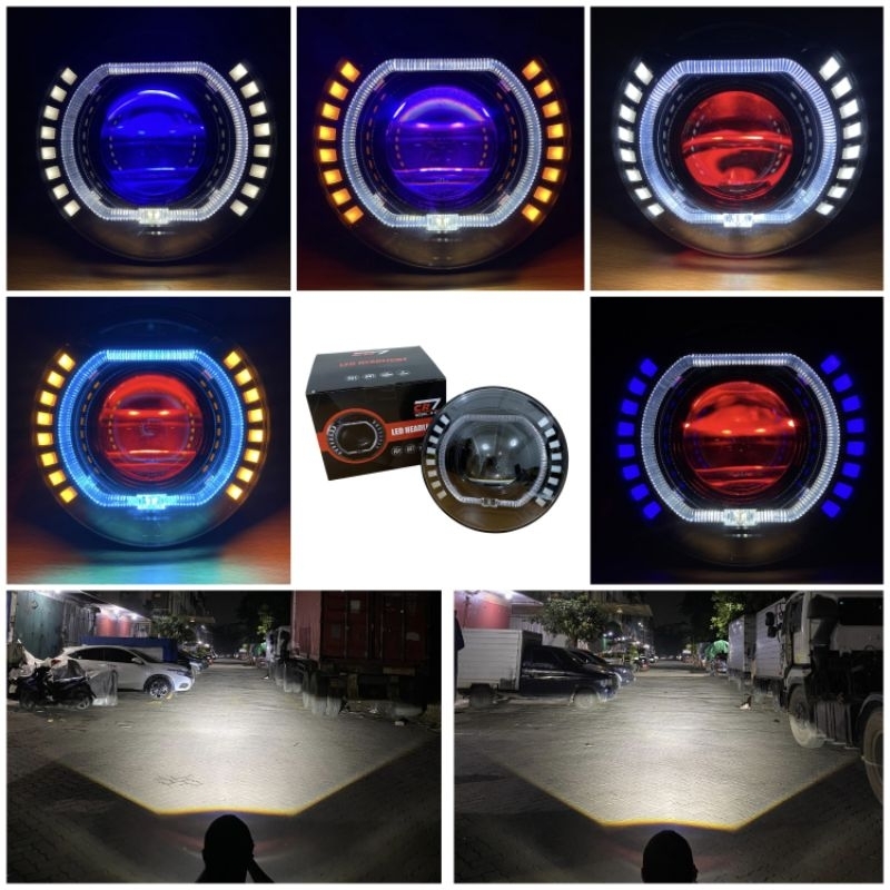 Lampu Depan Daymaker 7 Inch Biled ORI Senja Lazy Devil Led CR7 58 Watt Cut OFF