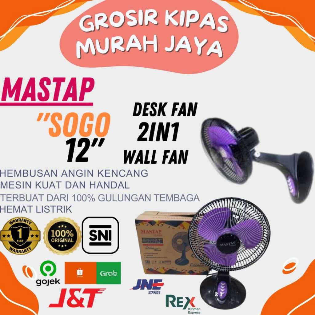 Mastap KIPAS ANGIN Desk Fan Dan Wall Fan Sogo 12 Inch