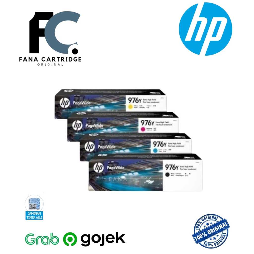 Tinta HP 976y Extra High Yield (Bk, C, Y, M) Original for Printer HP PageWide Pro 552DW | 577DW | 57