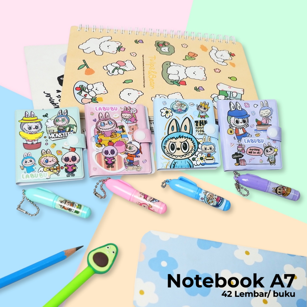 

TnT Buku Kecil Catatan / Mini Buku Notes Kecil Karakter Lucu / Note Book Mini A7 / Note Book E-005 Labubu