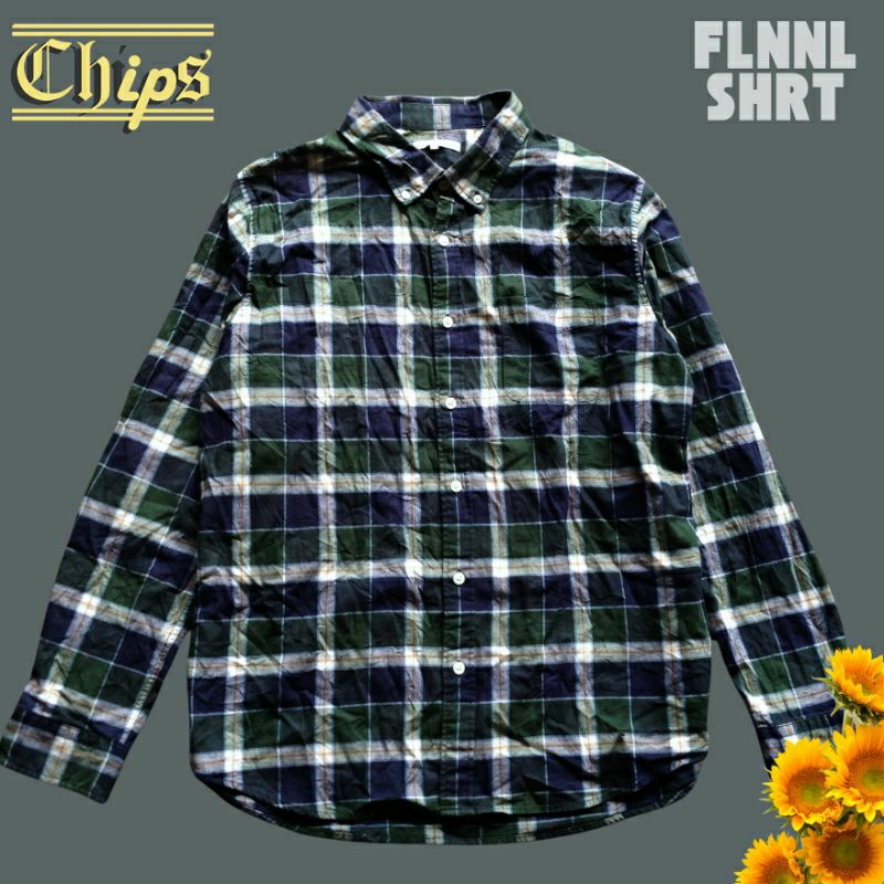 TOPTEN GREEN/NAVY/GREY/WHITE FLANNEL SHIRT