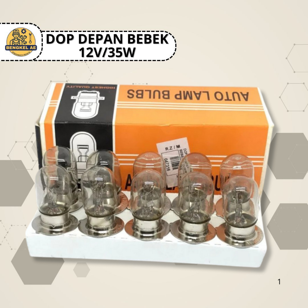 Dop Depan Bebek 12V/35W || Bohlam Lampu Depan Besar Motor Bebek Plosan