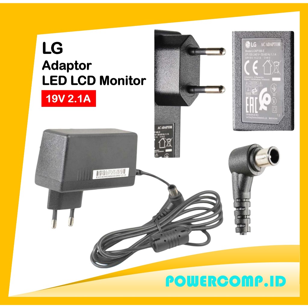 Adaptor for LG Monitor LED LCD - Adaptor Monitor LG? 19V 2.1A 40W - AC Adapter Compatible for LG LCA