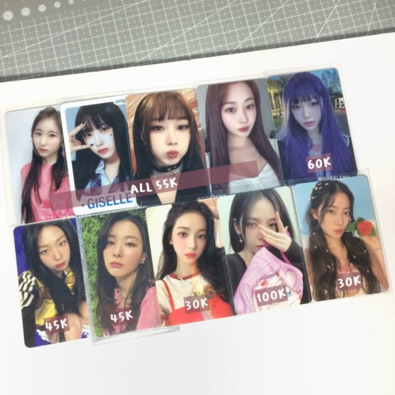 [ready] photocard pc aespa giselle karina anime smstore sg22 seulgi my rhythm birthday kazuha antifr
