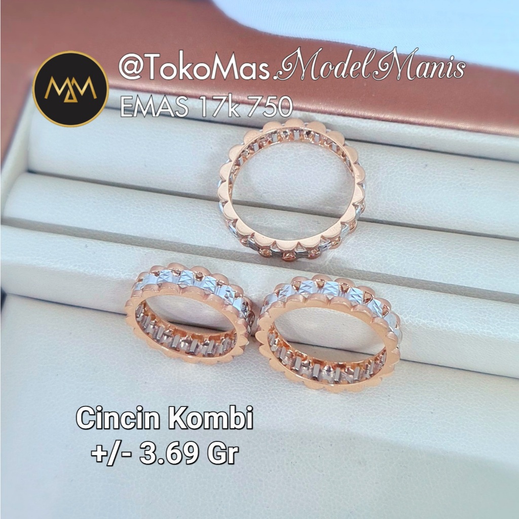 Cincin rolex emas rosegold 750 kadar 17k