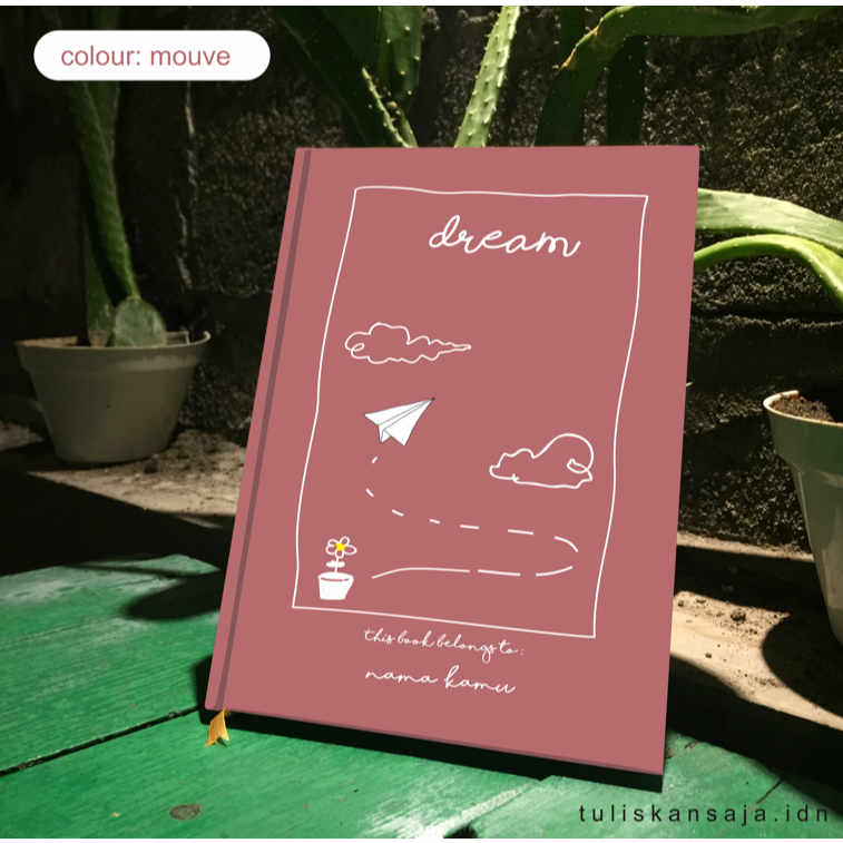 

buku catatan notebook A5 isi 100 lembar bookpaper polos custom nama dan warna