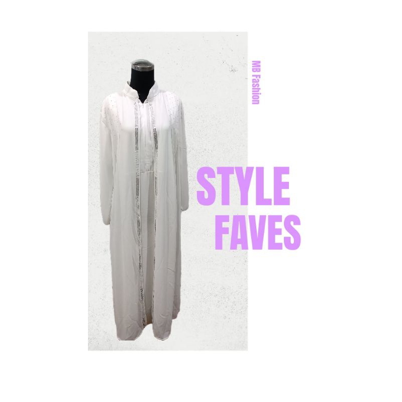 gamis abaya turki putih bersih