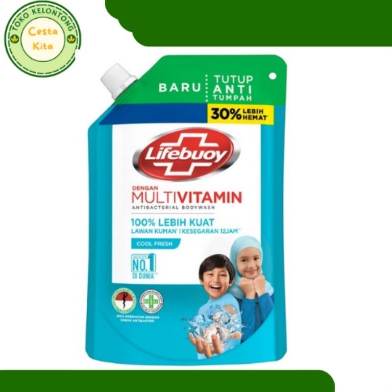 Lifebuoy Sabun Mandi Cair Cool Fresh kini dengan Multivitamin 400 mL