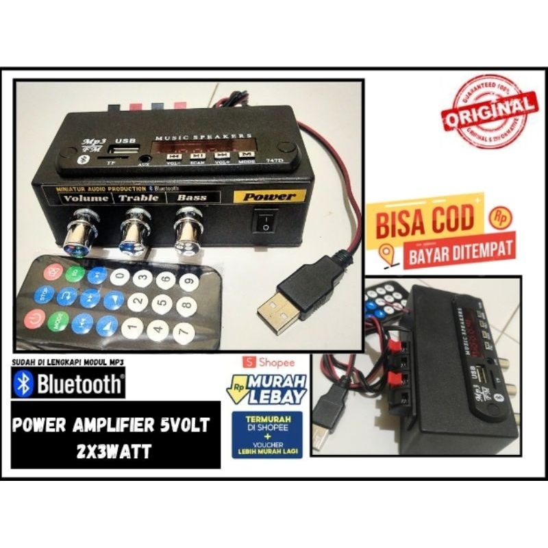 Amplifier 5volt + modul mp3 bluetooth