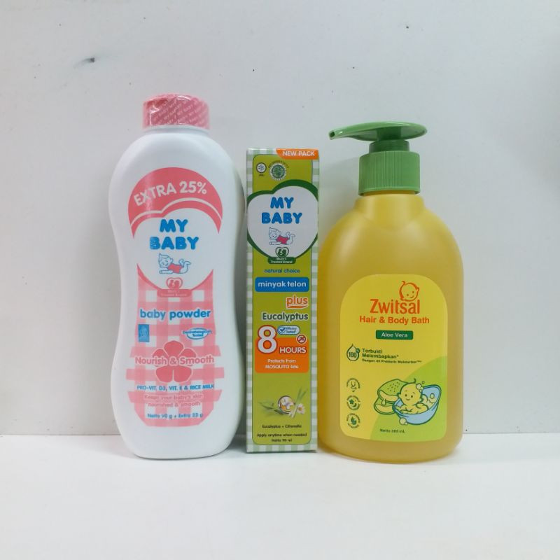 paket my baby sabun zwitsal 300 pump dan minyak telon