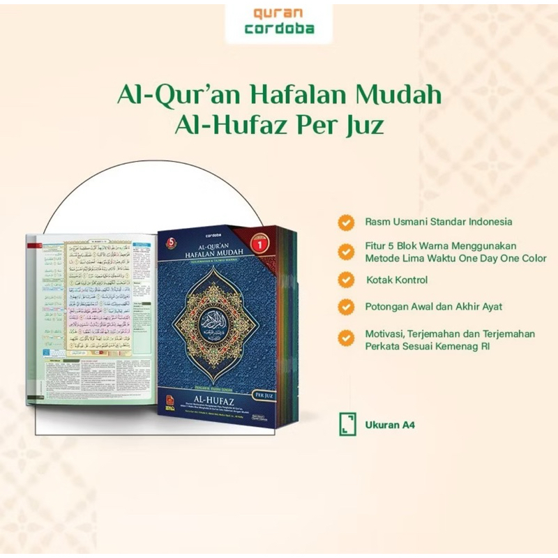 AlQuran Hafalan Terjemah Per Juz Al Hufaz A4 - Al Quran Tajwid - 100% ORIGINAL