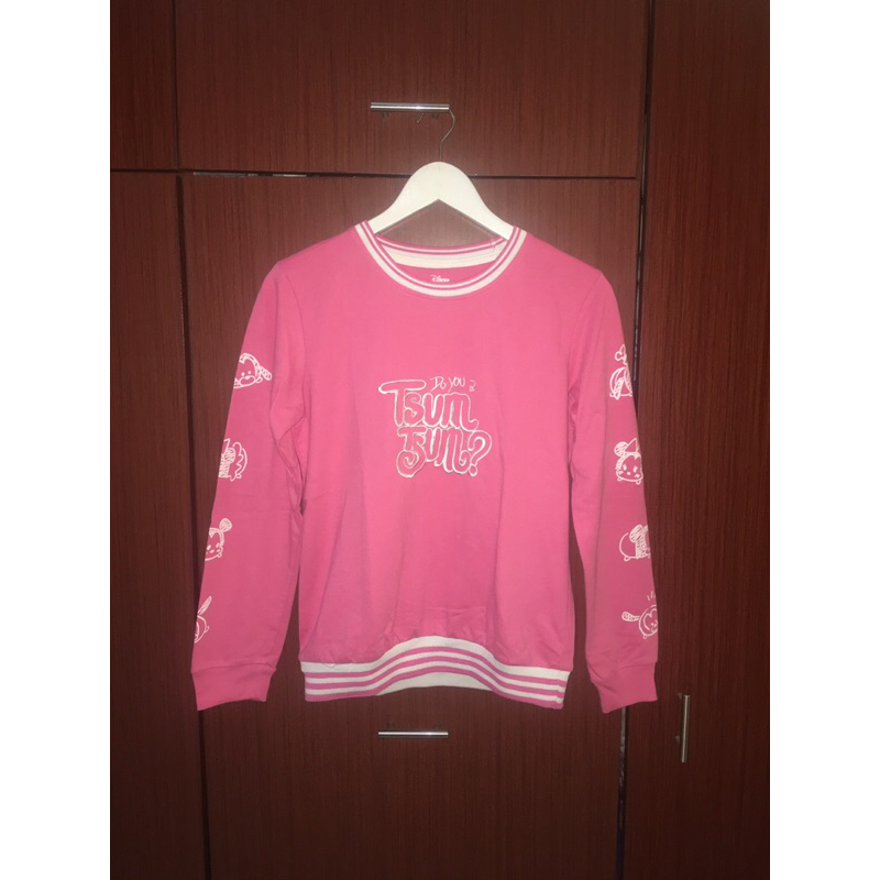 Preloved Sweater Sweatshirt Disney Tsum Tsum x Nevada Pink Putih Lengan Panjang