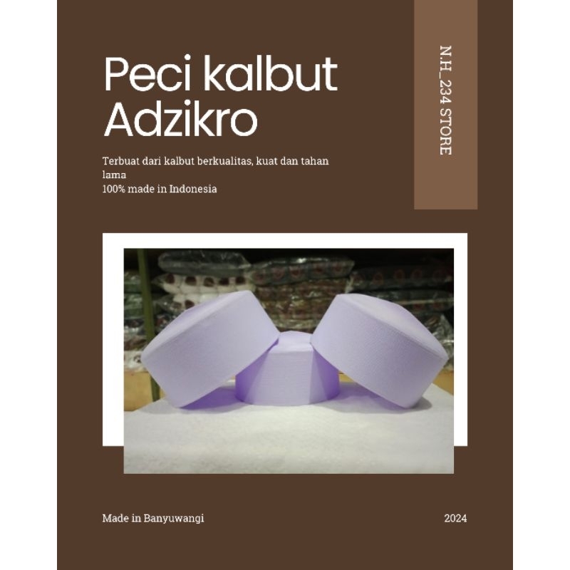 peci kopiah songkok putih kalbut adzikro Habib Bahar tinngi6 7 8 9cm