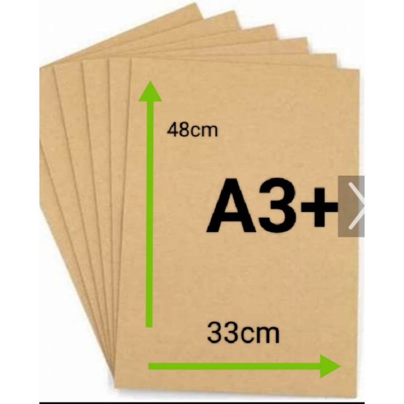 

(±50 pcs) kertas Kraft ukuran 33cmx48cm ( A3+ )125 gsm berat kertas Samson kertas coklat